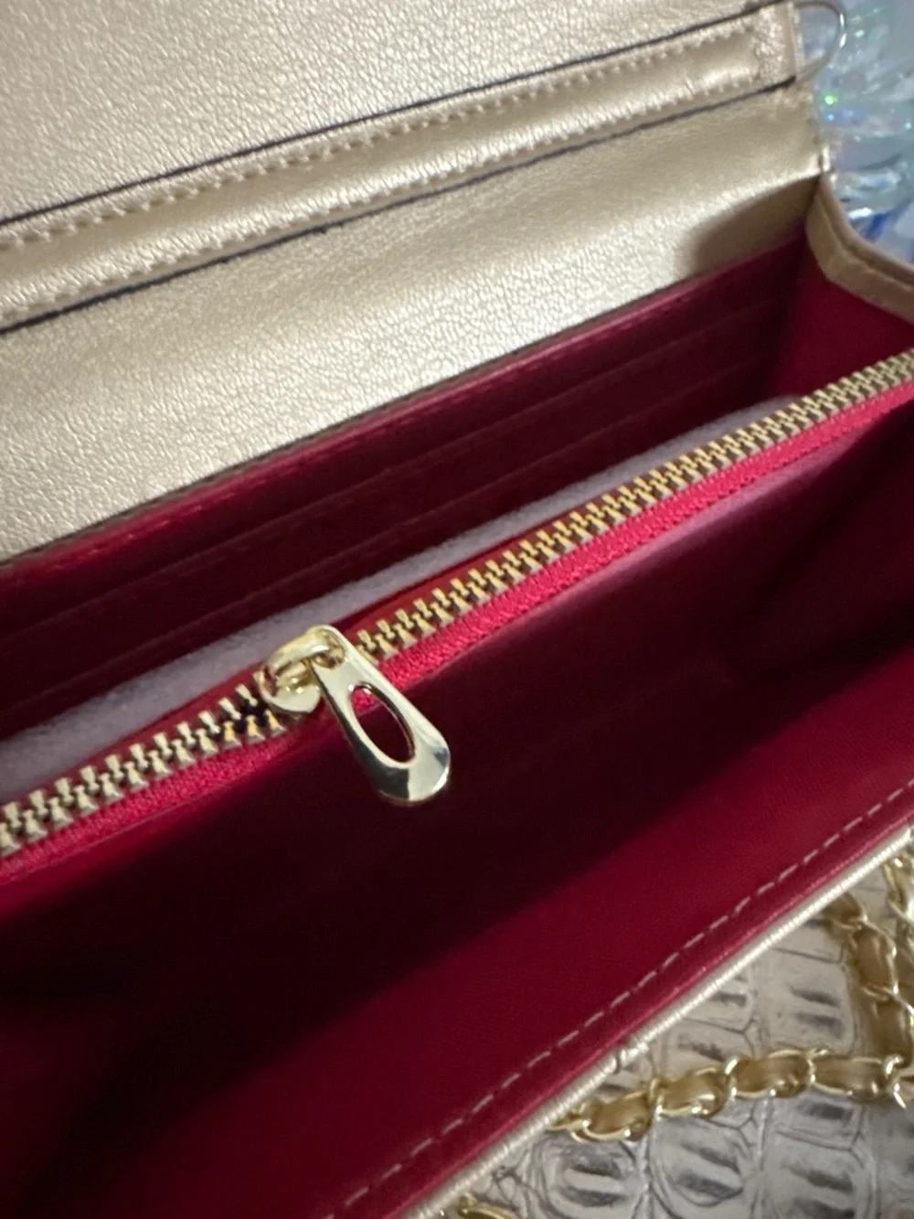 Gold clutch purse